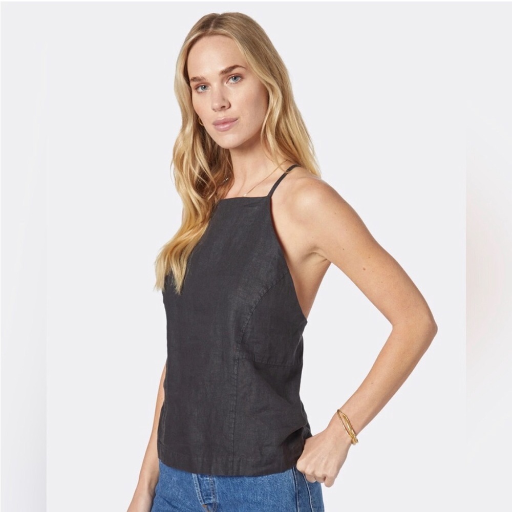 $148 Joie Rimina Halter top linen caviar size small